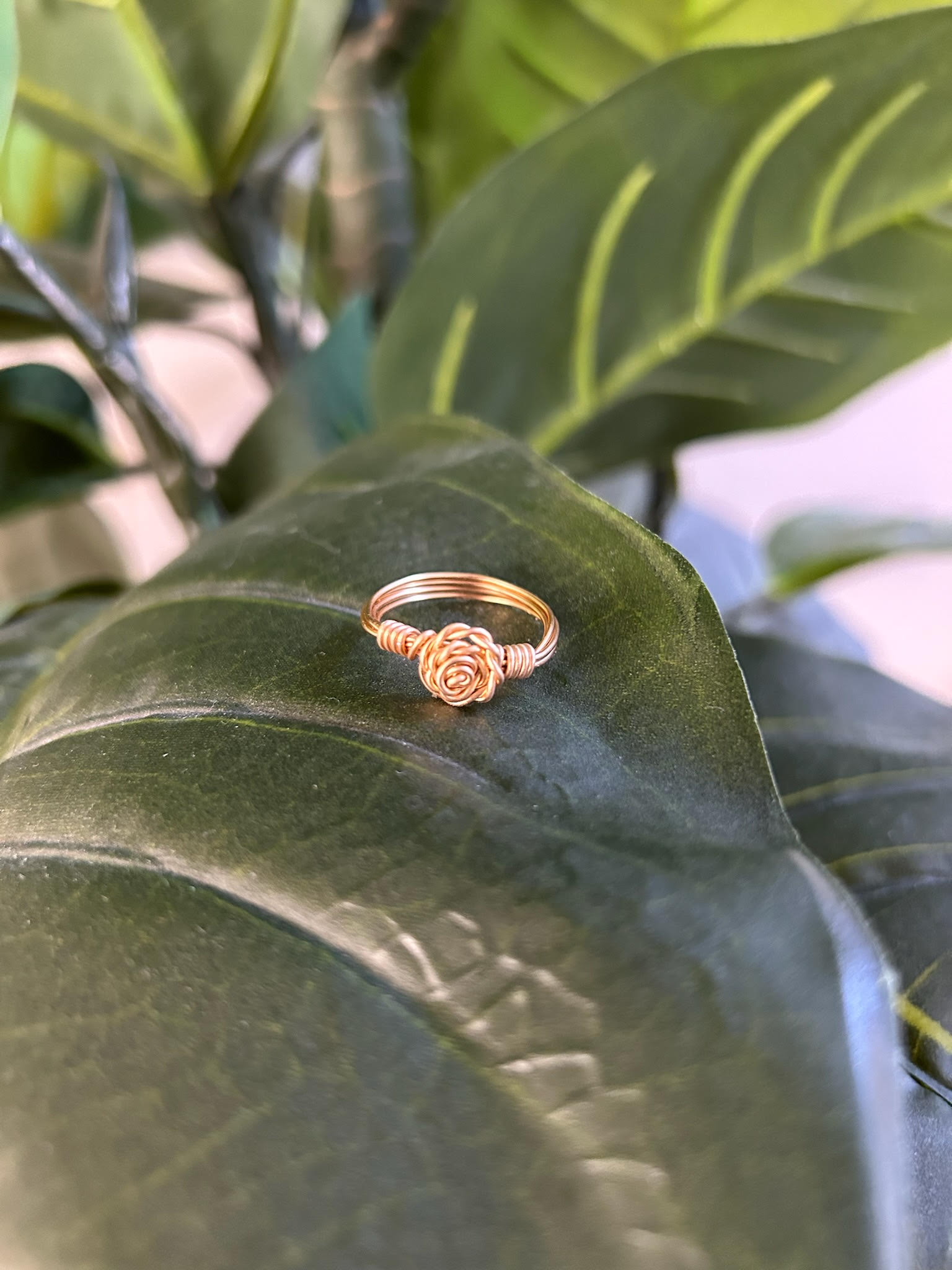 Rose Gold Rose Ring